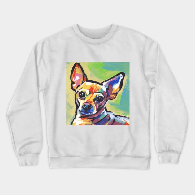 Chi Chi Dog Bright colorful pop dog art Crewneck Sweatshirt by bentnotbroken11